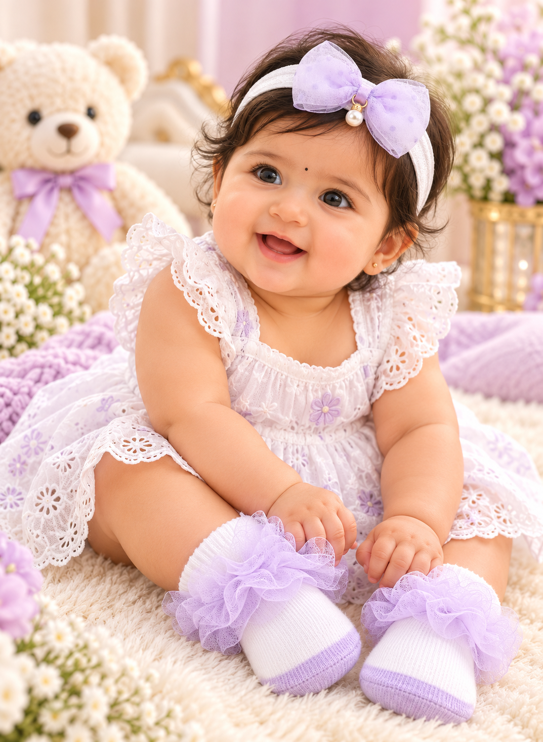Lilac Charm Baby Booties