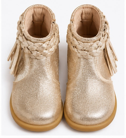 Golden braid boots