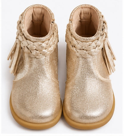 Golden braid boots