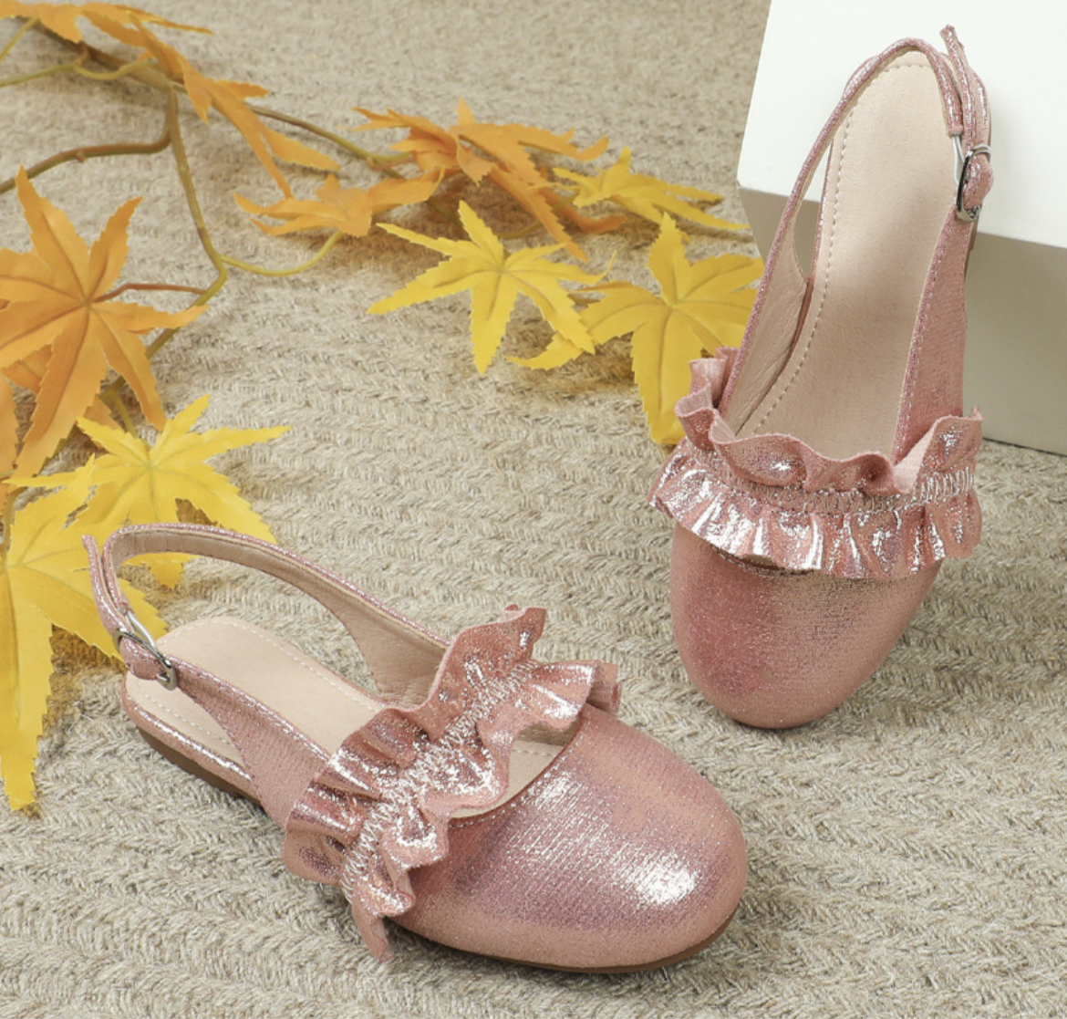 Shimmery Rose Pink Slingbacks