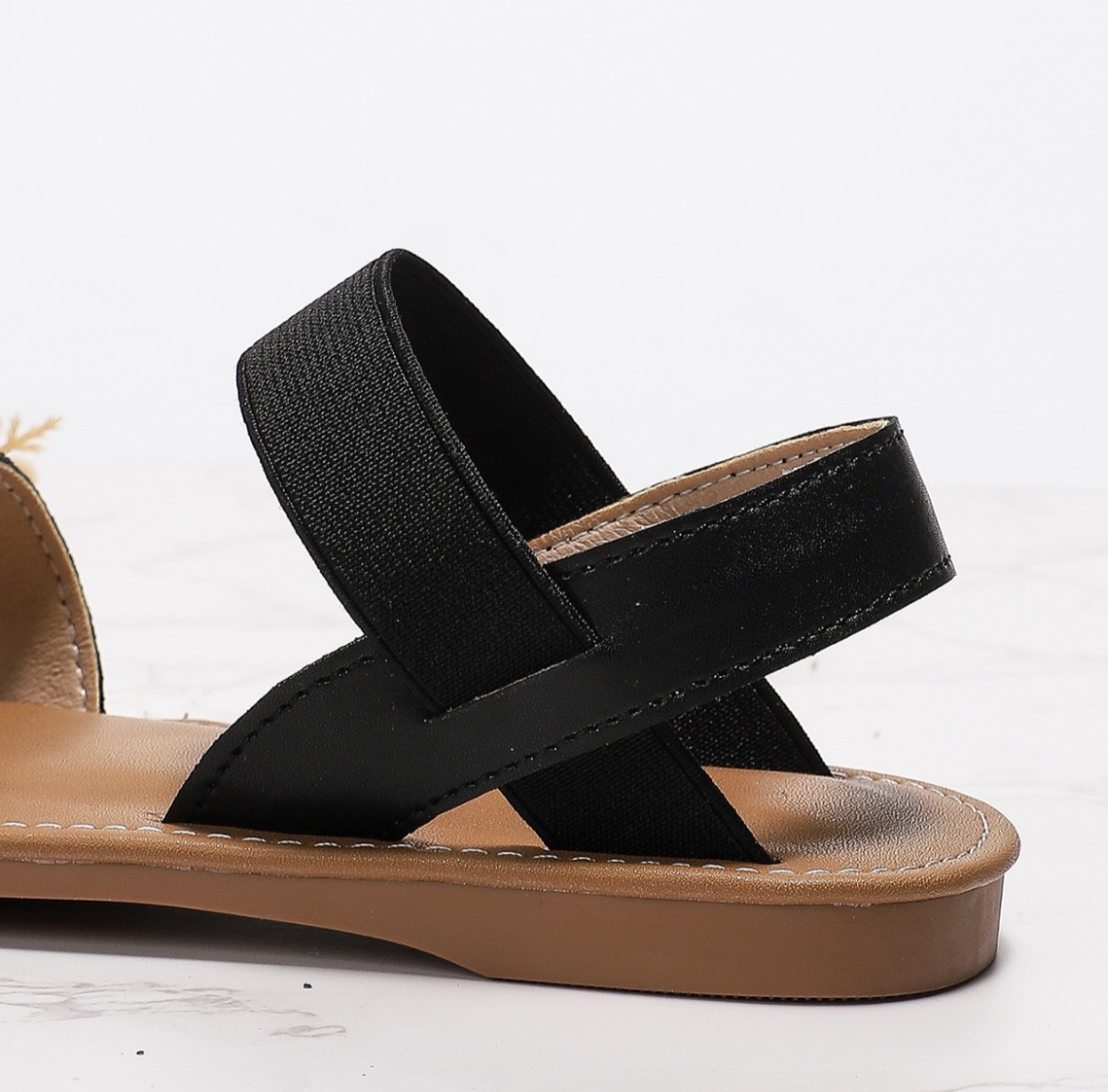 Black Glitter Sandals
