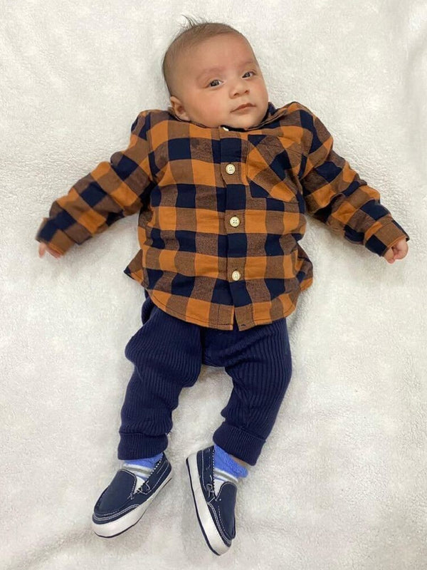 Blue White Check Shoes