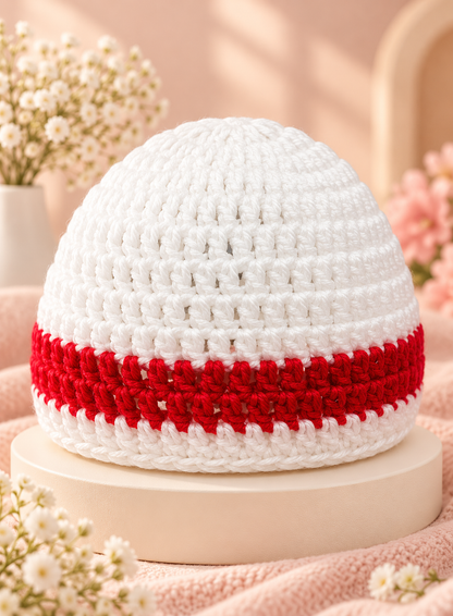 Cherry Blossom Knitted Baby Cap