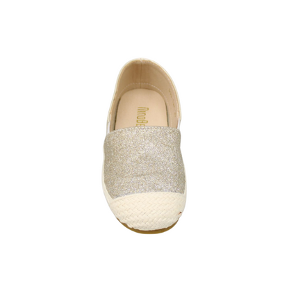 Shimmery Slip On Gold Espadrilles