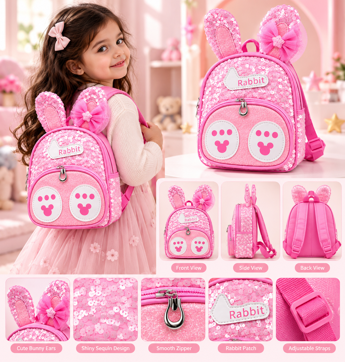 Sparkle Bunny Mini Backpack
