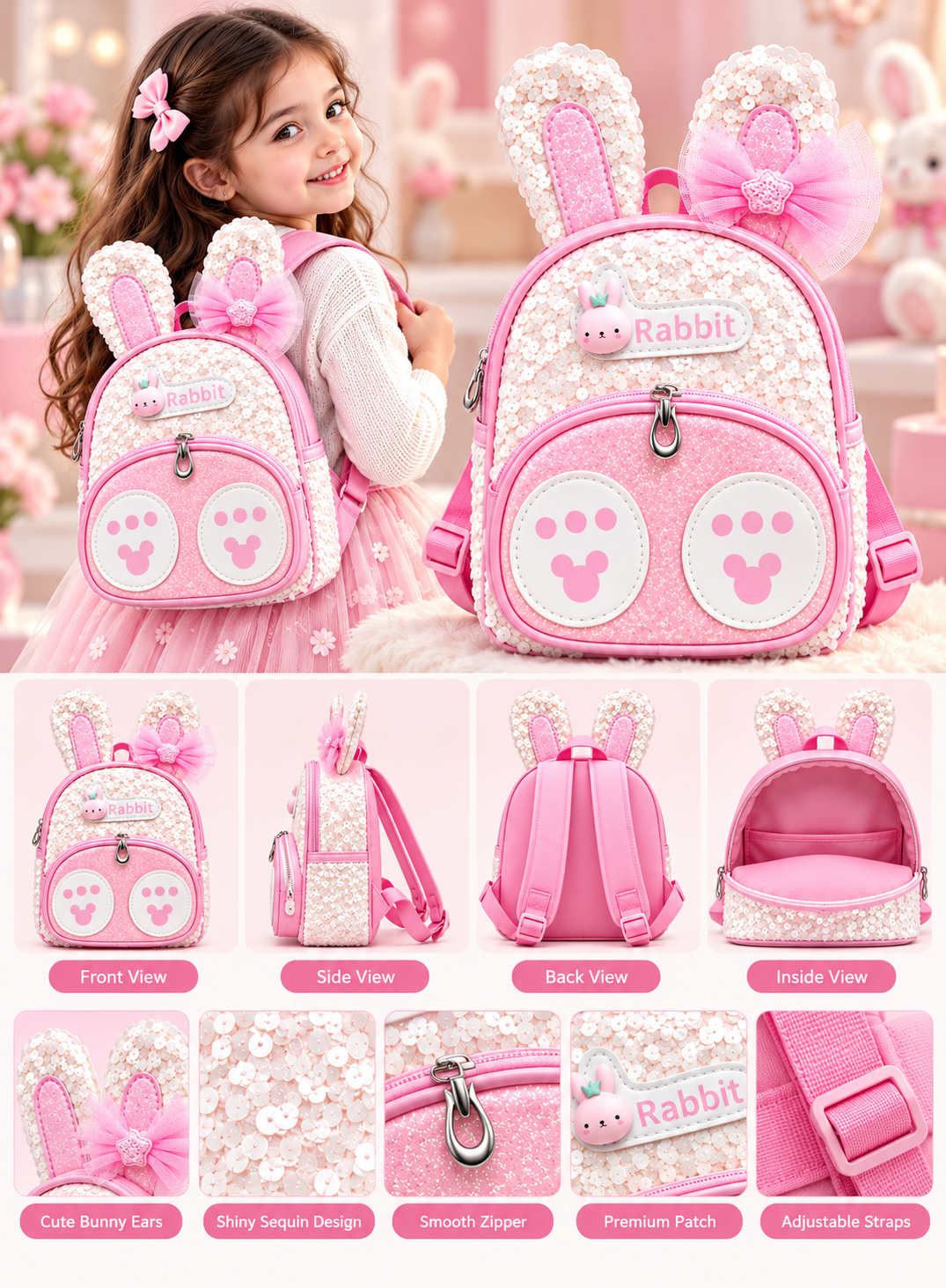 Sparkle Bunny Mini Backpack