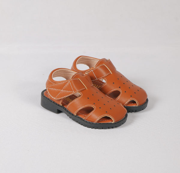 Brown Side Cut Strappy Sandals