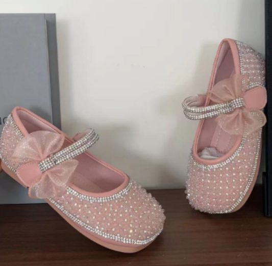 PINK STUDDED SIDE BOW BELLIES