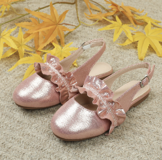 Shimmery Rose Pink Slingbacks