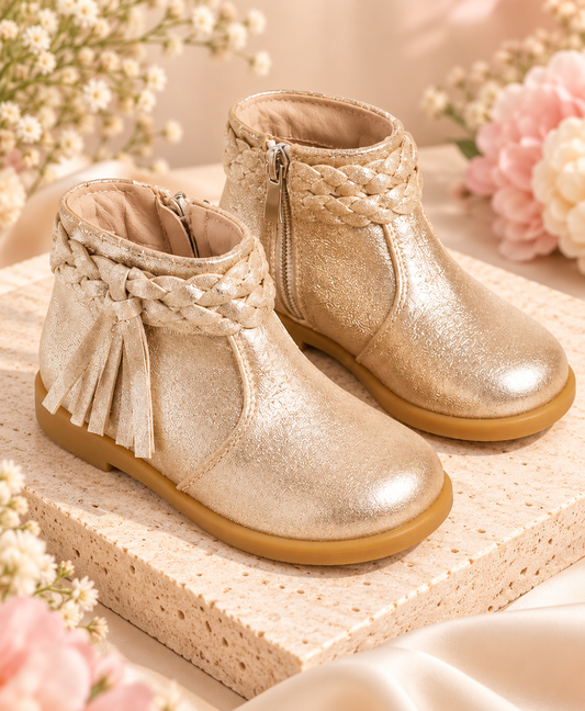 Golden braid boots