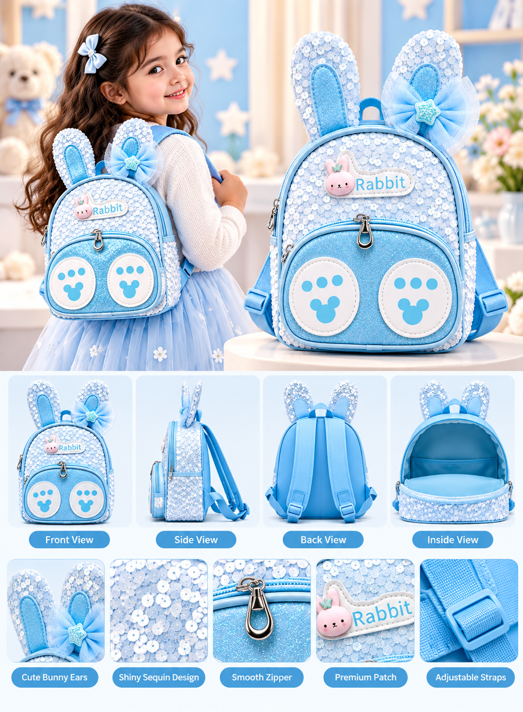 Sparkle Bunny Mini Backpack