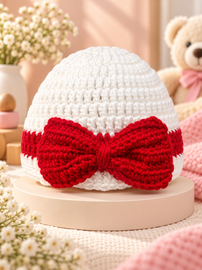 Cherry Blossom Knitted Baby Cap
