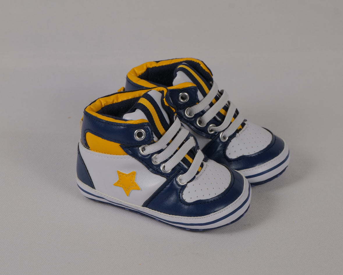 BLUE AND WHITE LACEUP SHOE