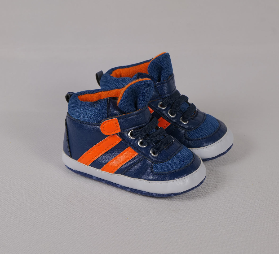 ORANGE STRAPED BLUE SHOE