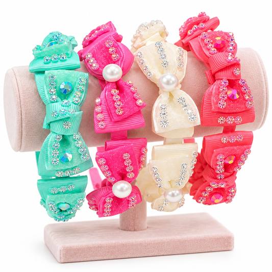 Embellished Bow Headband Set
