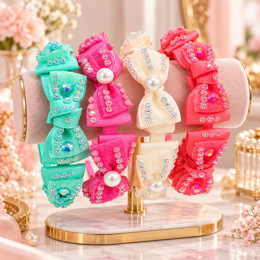 Embellished Bow Headband Set