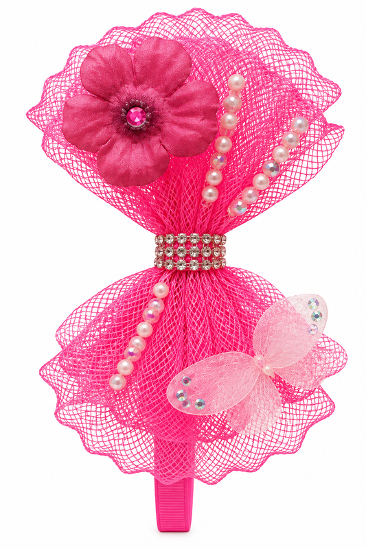 Flower Butterfly Glam Headband Set