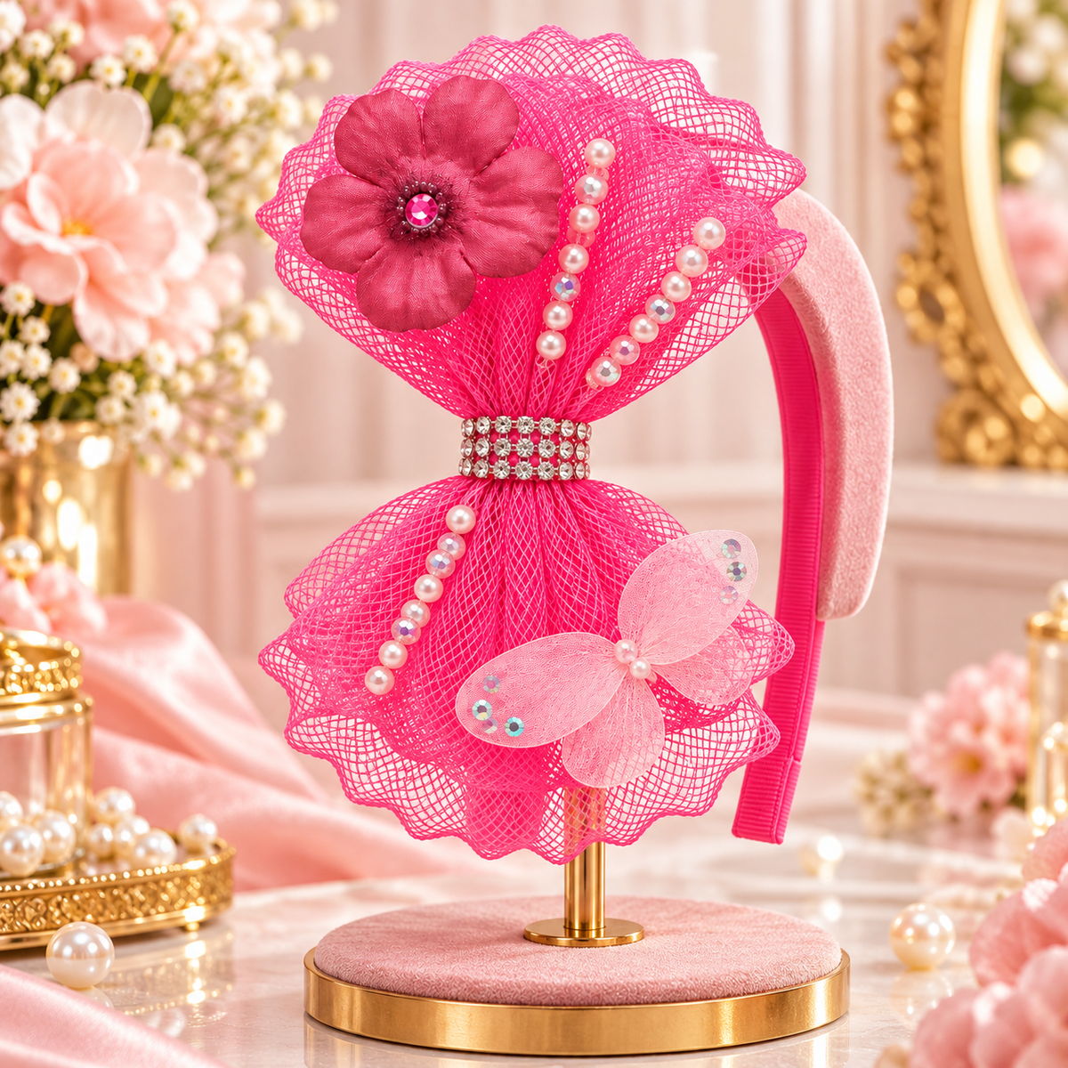 Flower Butterfly Glam Headband Set
