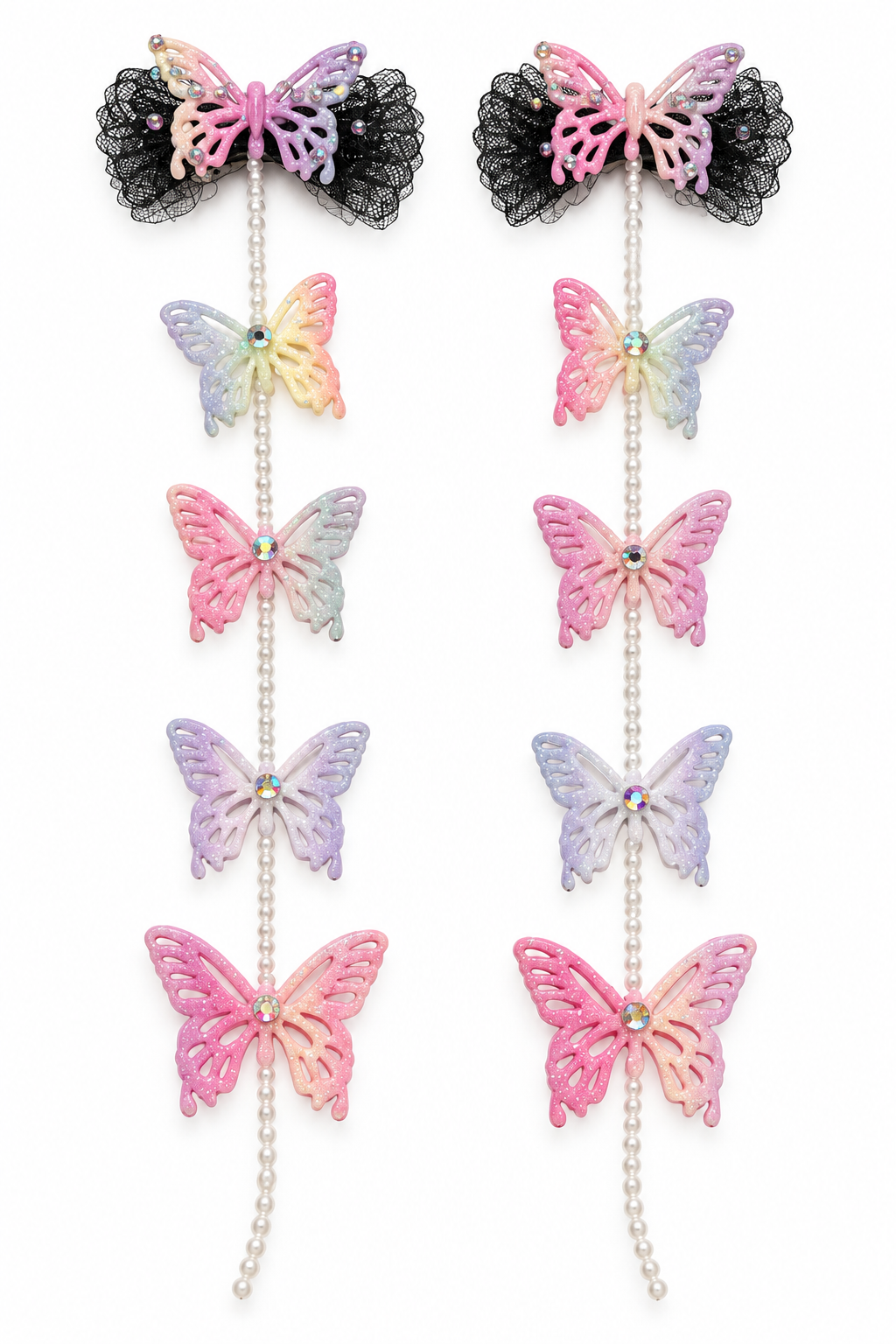 Enchanted Black Butterfly Hair Chain Set