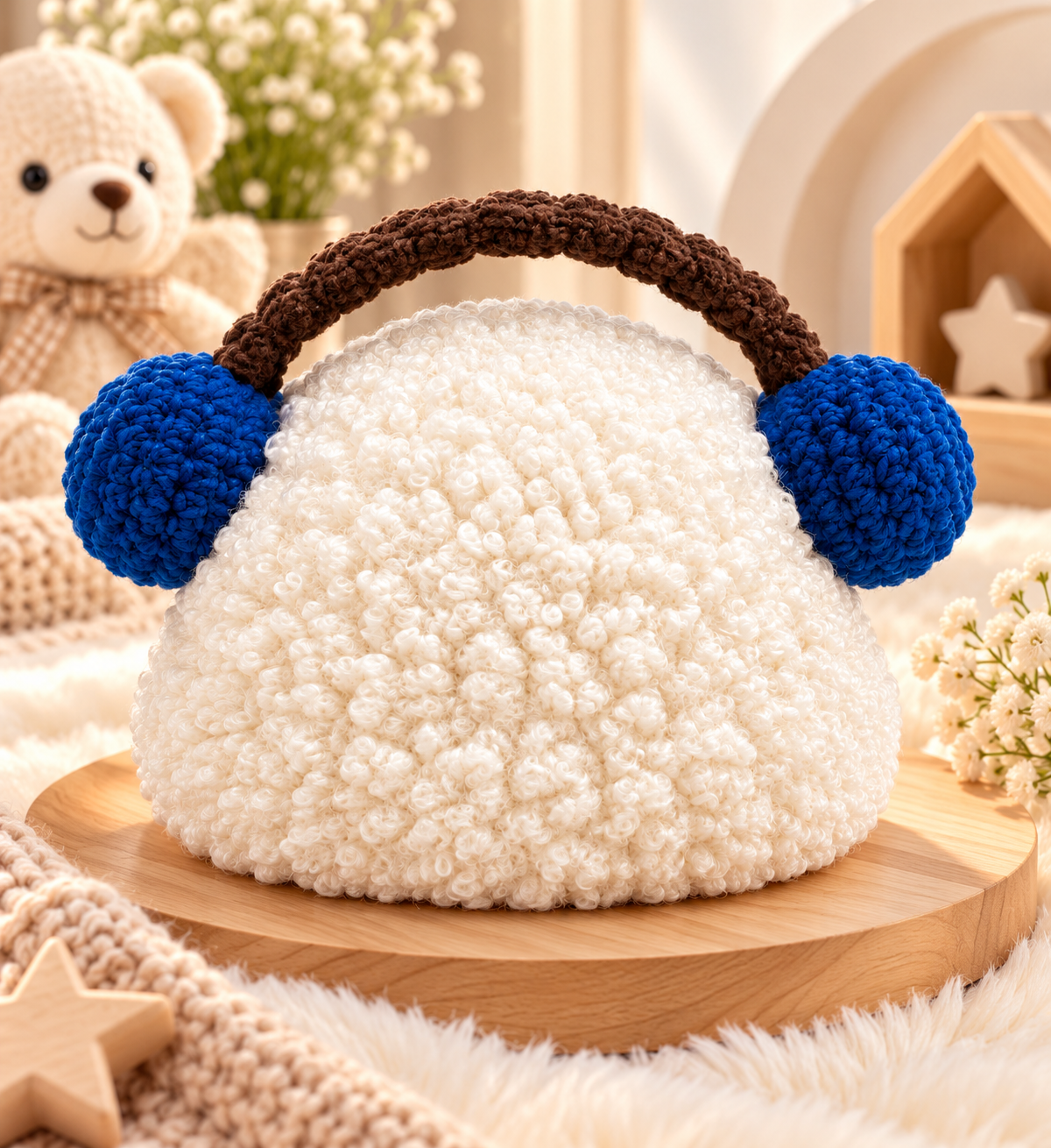 Cozy Cloud Knitted Earmuffs Cap