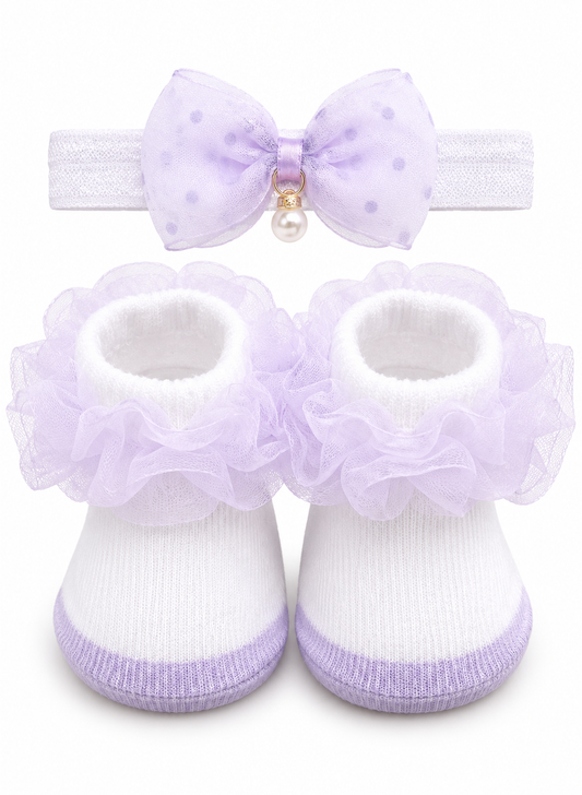 Lilac Charm Baby Booties