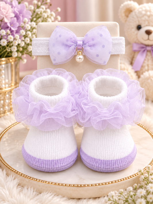 Lilac Charm Baby Booties